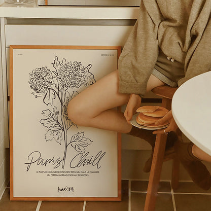 Artistic Floral Line Art Print Homeandso