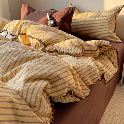 Decorative Striped Duvet Cover Set Homeandso
