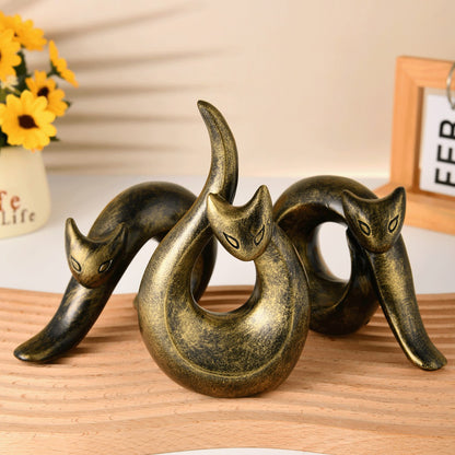 Modern Abstract Cat Figurine Homeandso