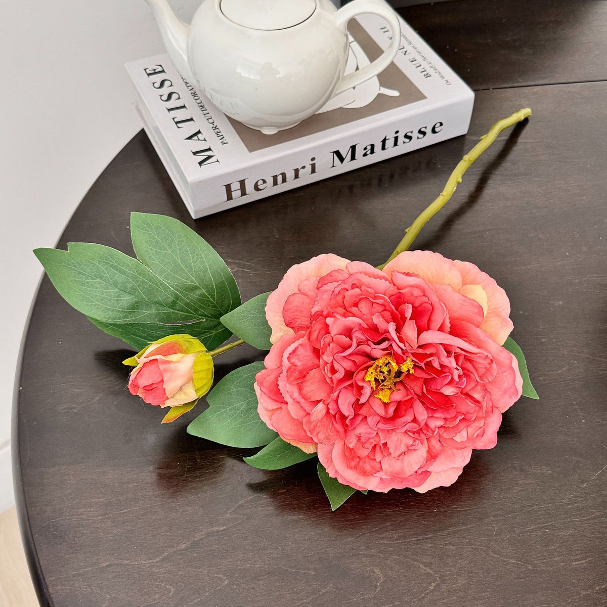 Lifelike Peony Floral Stem