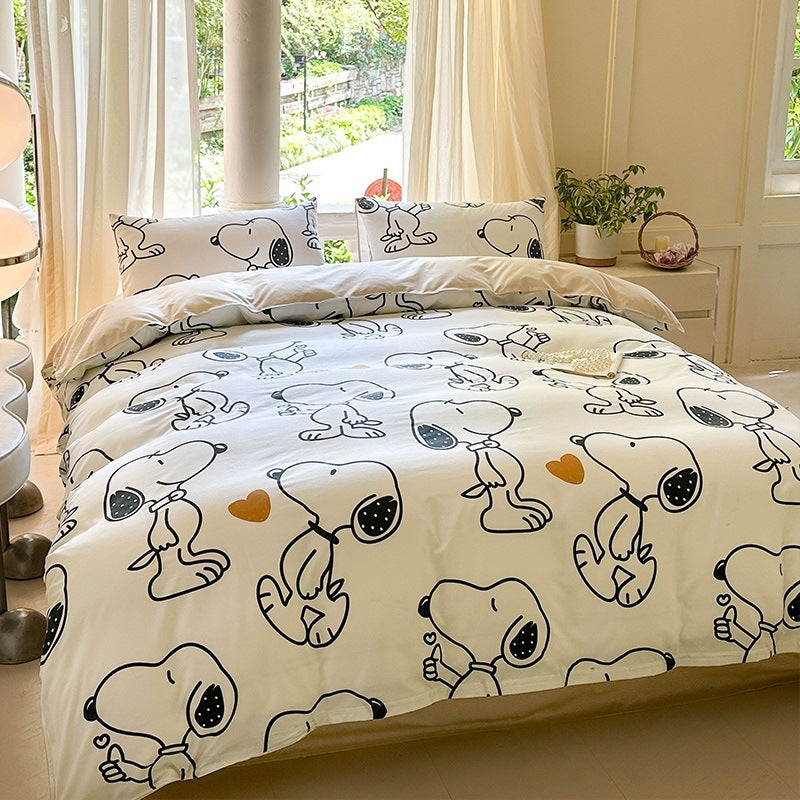 Playful Cartoon Dog-Themed Bedding Set Homeandso