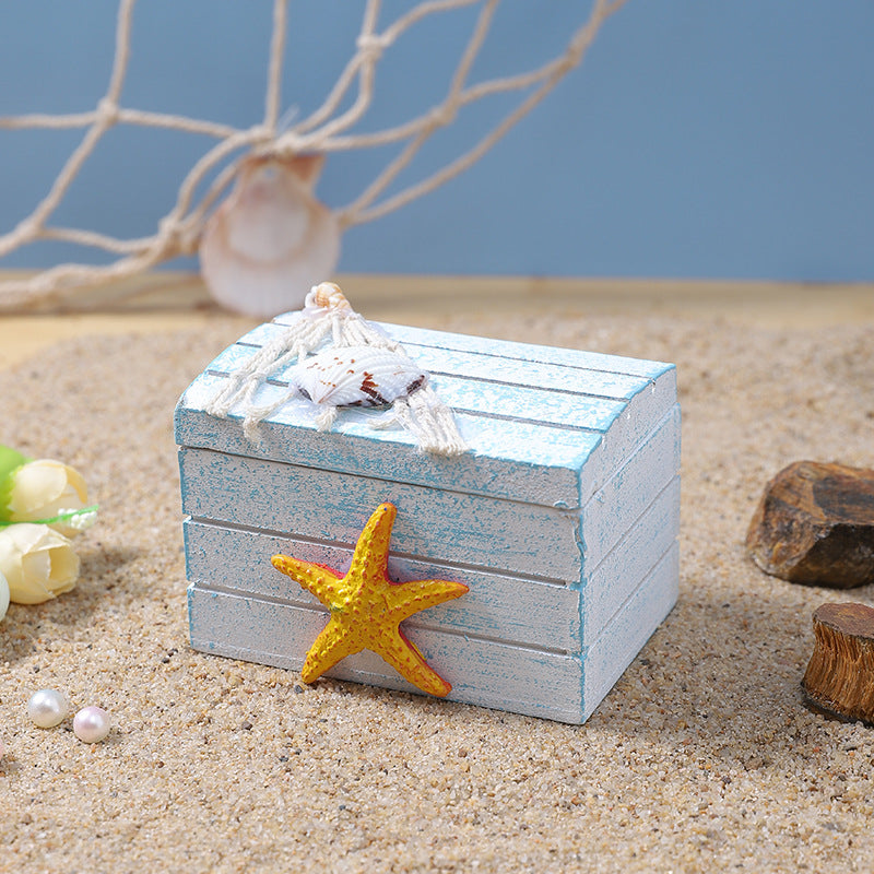 Nautical-Inspired Decorative Wooden Treasure Box Homeandso