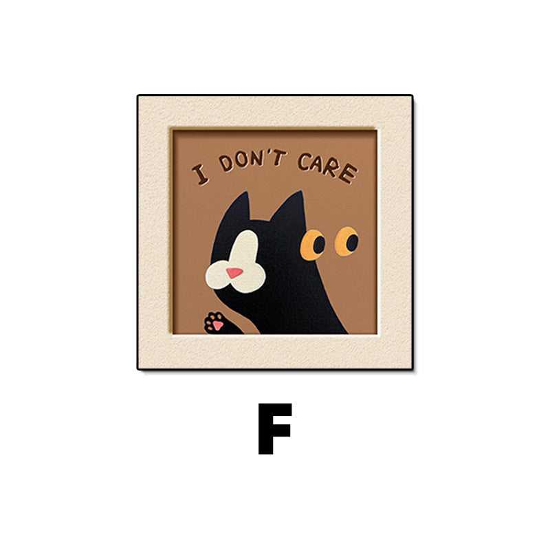 Whimsical Cat-Themed Framed Art Print Homeandso