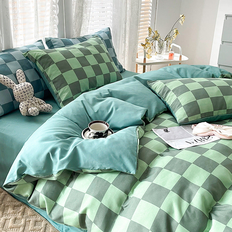 Textured Checkered Bedding Set