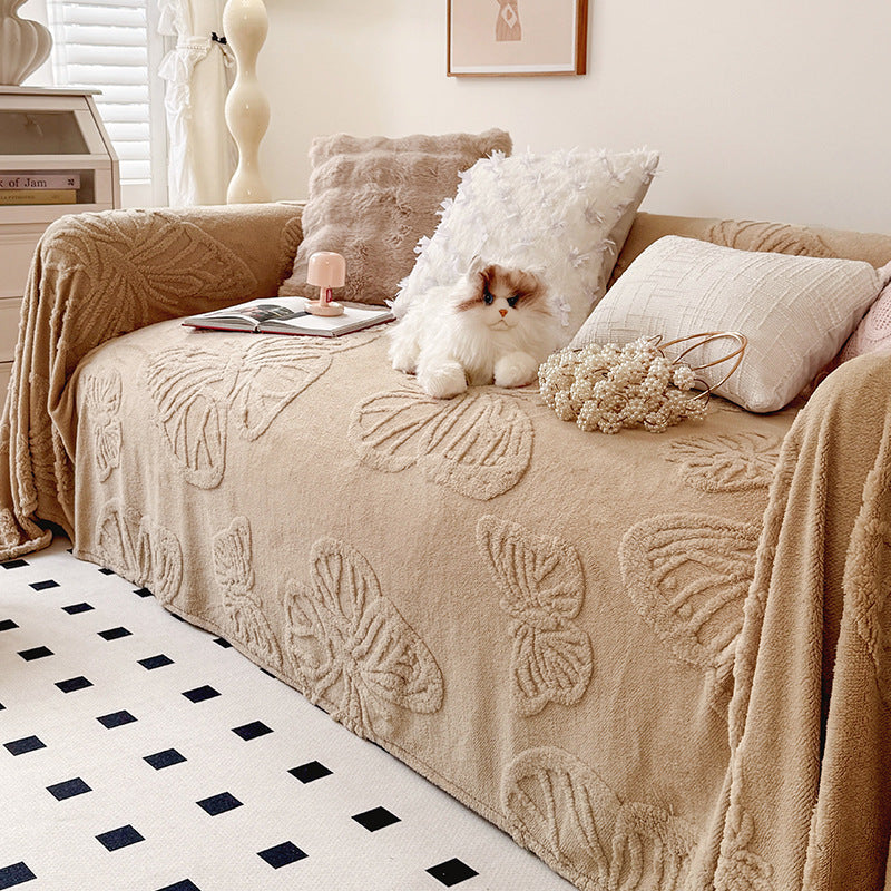Cozy Butterfly Pattern Sofa Throw Blanket