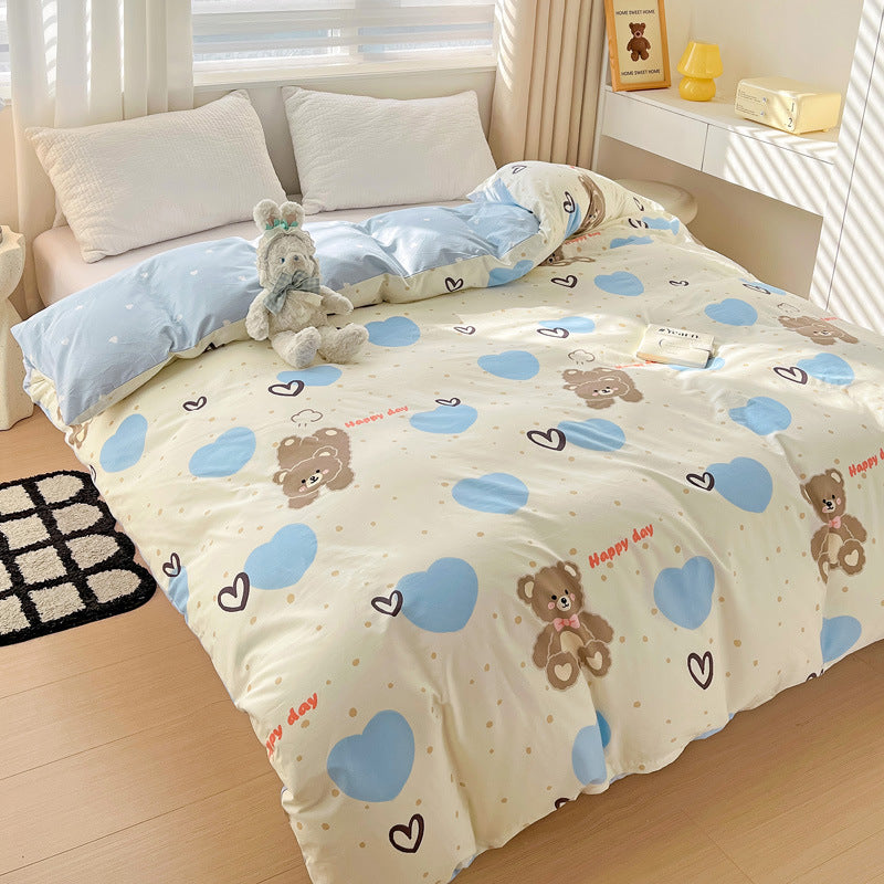 Playful Heart Pattern Duvet Cover Set Homeandso