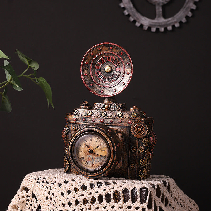 Vintage-Inspired Train Engine Table Clock Homeandso