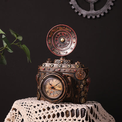 Vintage-Inspired Train Engine Table Clock Homeandso