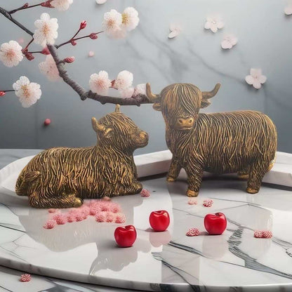 Decorative Highland Cow Figurine Homeandso