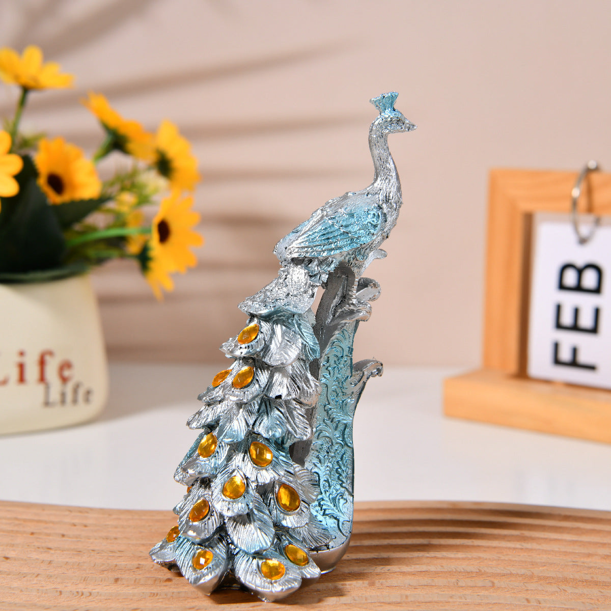 Decorative Peacock Figurine Homeandso
