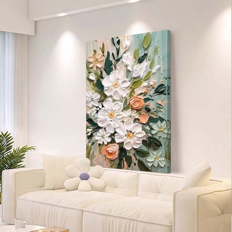 Floral Embellished Canvas Artwork Homeandso