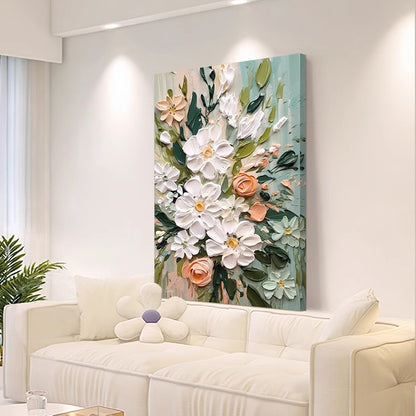 Floral Embellished Canvas Artwork Homeandso