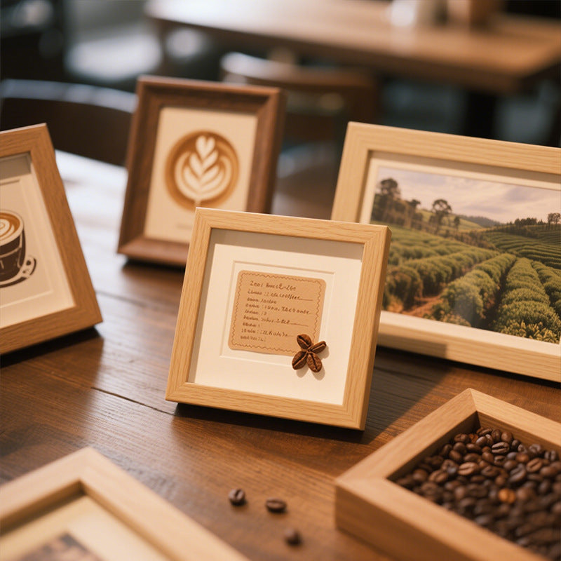 Vintage Coffee Bean Shadow Box Art Frame