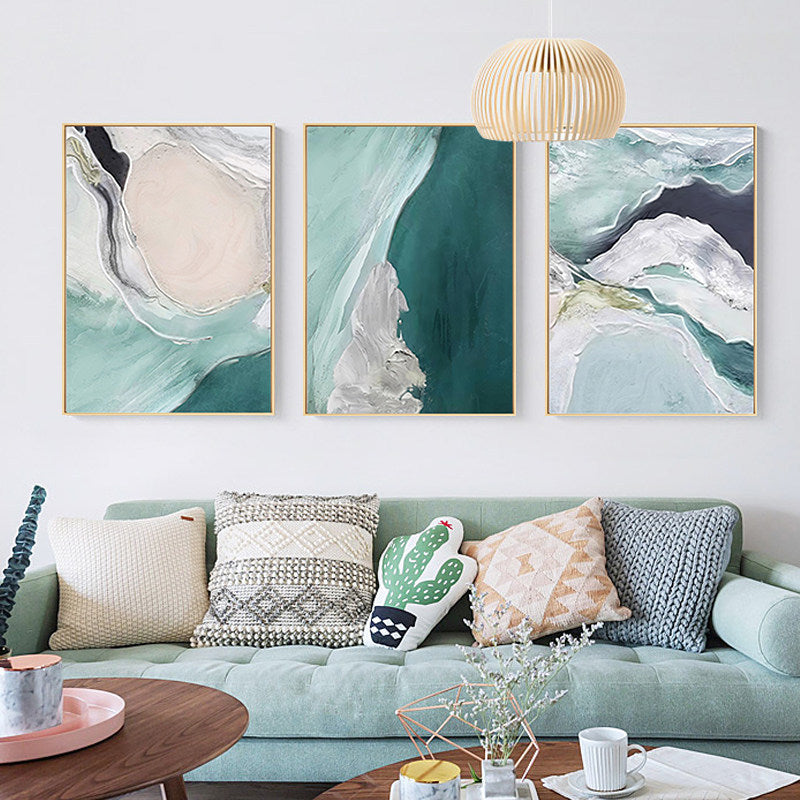 Abstract Ocean-Inspired Framed Wall Art Homeandso