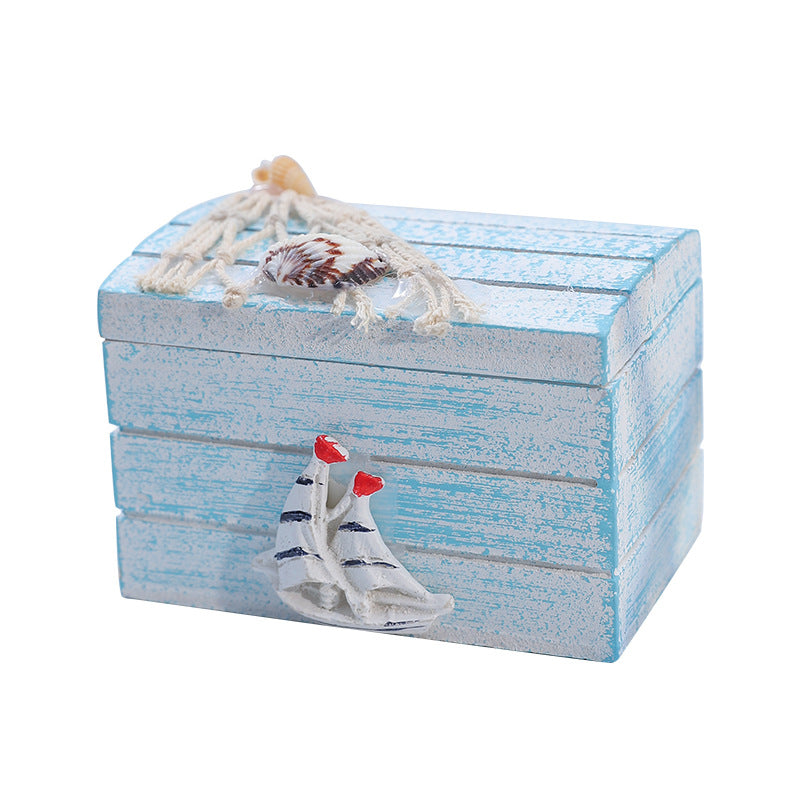 Nautical-Inspired Decorative Wooden Treasure Box Homeandso