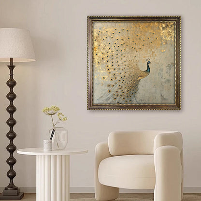 Elegant Framed Peacock Art Canvas Homeandso