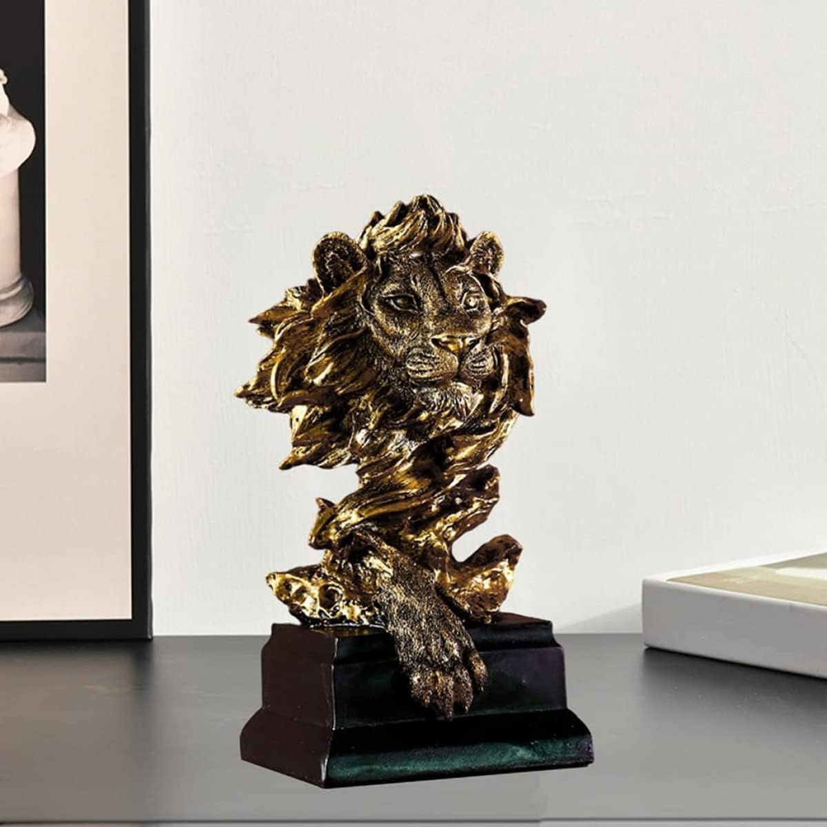 Artistic Lion Head Sculpture Homeandso