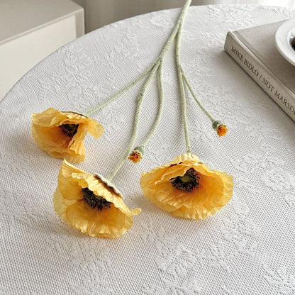 Realistic Poppy Floral Bouquet for Home Decor