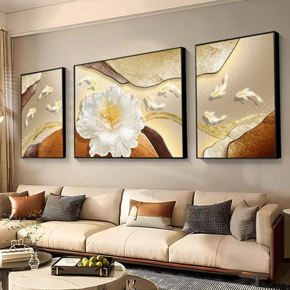 Elegant Floral Triptych Canvas Artwork Homeandso