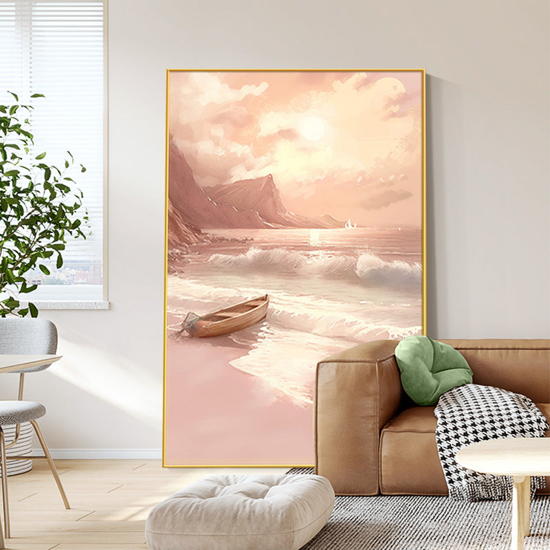 Framed Coastal Sunset Landscape Artwork Homeandso