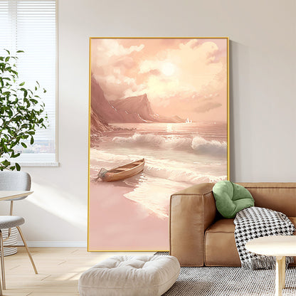 Framed Coastal Sunset Landscape Artwork Homeandso
