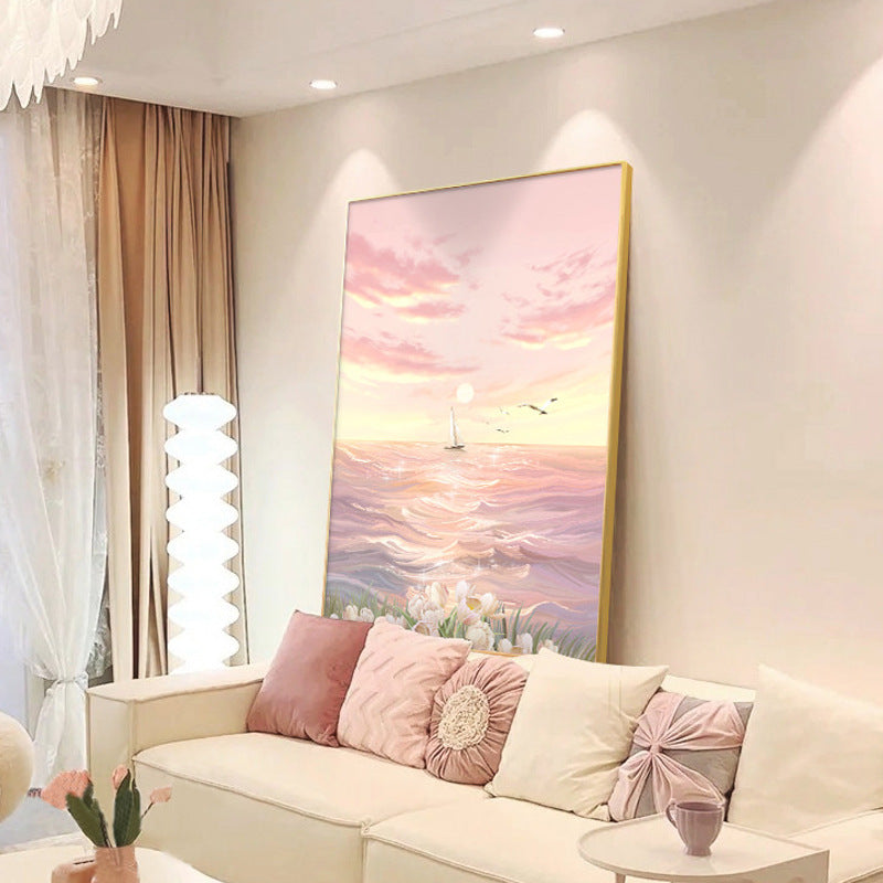 Framed Coastal Sunset Canvas Artwork Homeandso