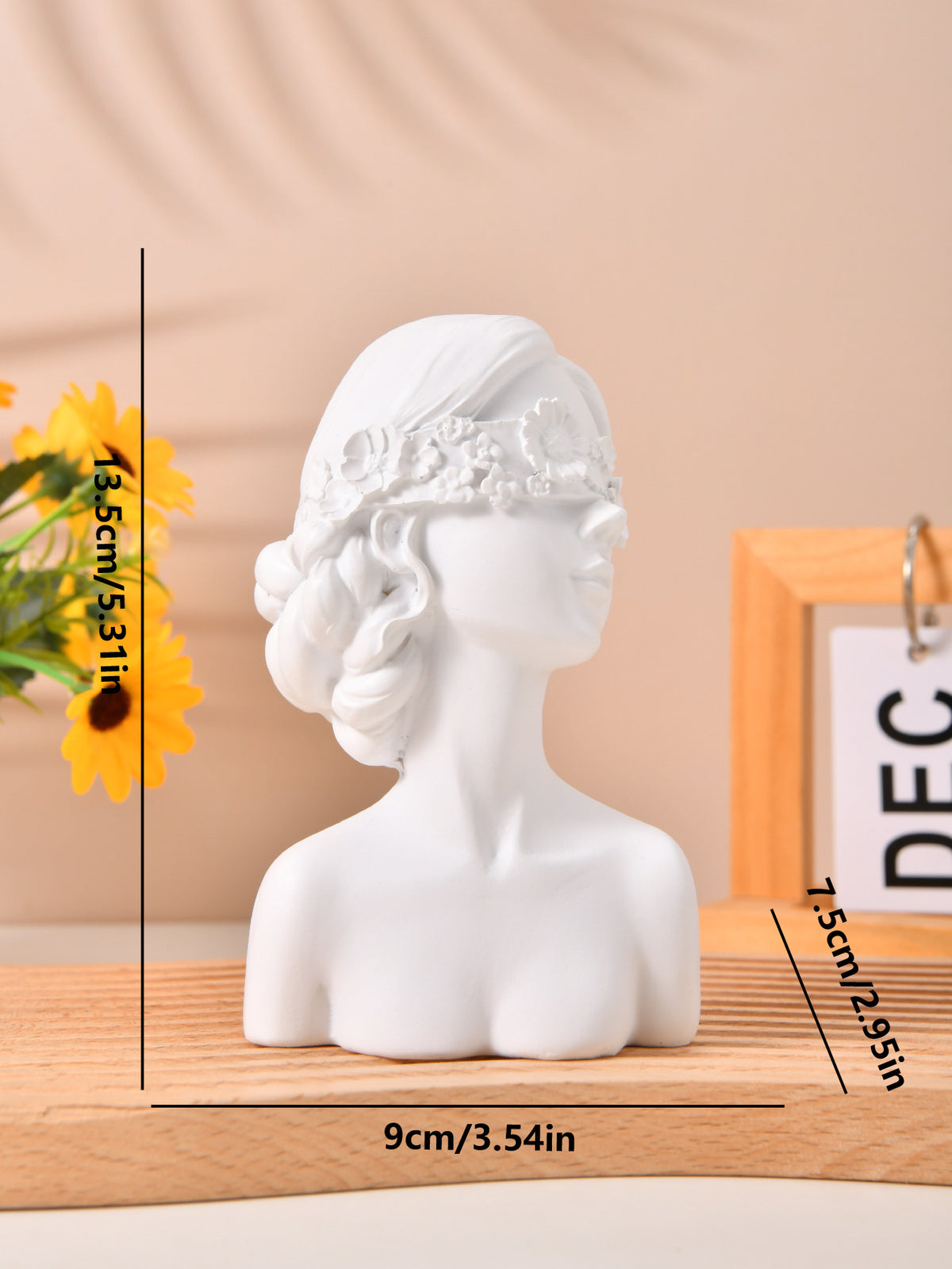 Decorative Flower Girl Bust Figurine Homeandso