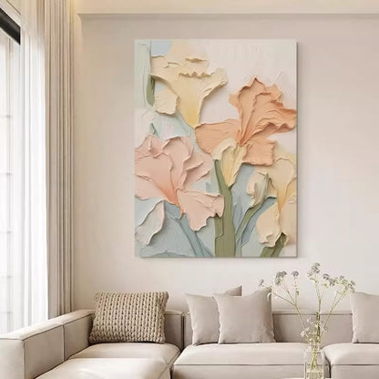 Textured Floral Relief Canvas Artwork Homeandso