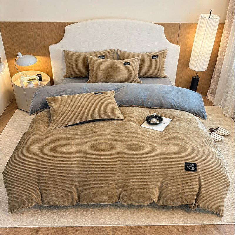 Luxurious Textured Velvet Comforter Set Homeandso
