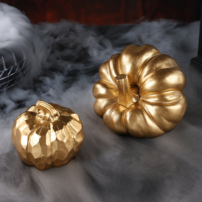 Decorative Metallic Pumpkin Sculpture Homeandso