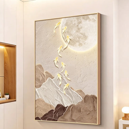 3D Koi Fish Relief Wall Art Homeandso