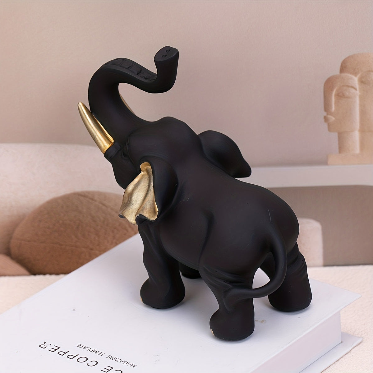 Decorative Black Elephant Figurine Homeandso