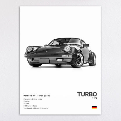 Vintage-Inspired Ford Mustang GT500 Art Print Homeandso