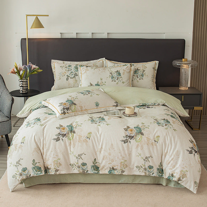Nature-Inspired Botanical Print Duvet Cover Set