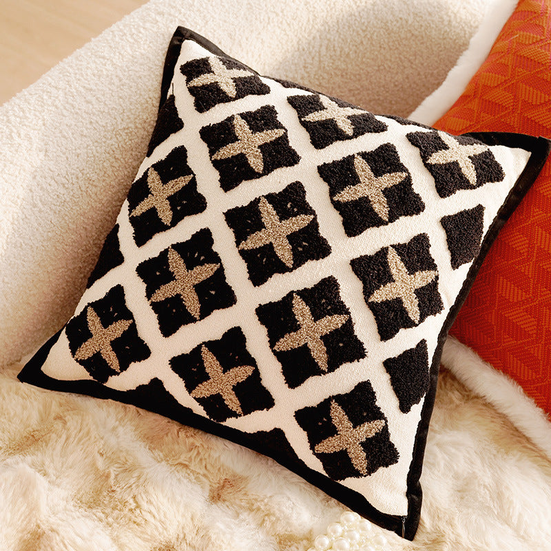 Geometric Textured Throw Pillow