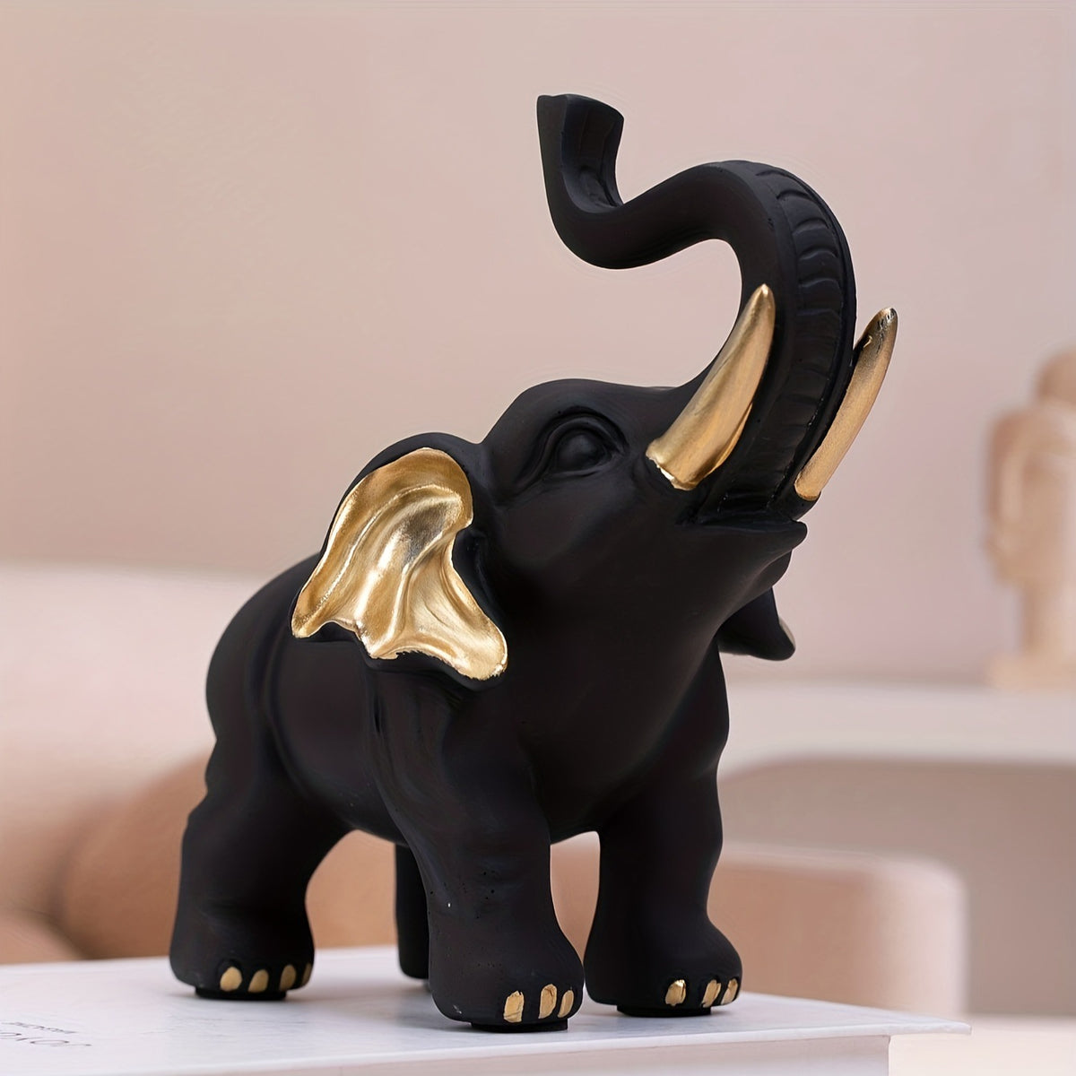 Decorative Black Elephant Figurine Homeandso
