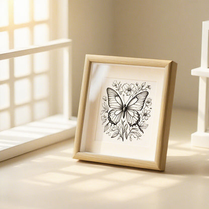 Elegant Butterfly Illustration Art Frame