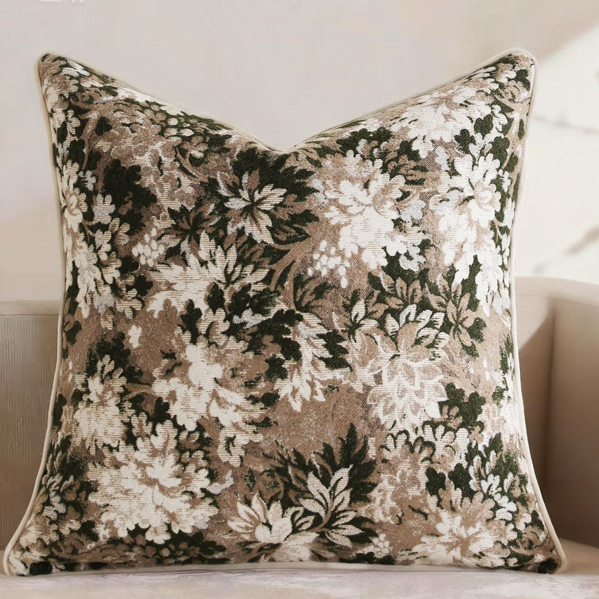 Floral Jacquard Decorative Pillow