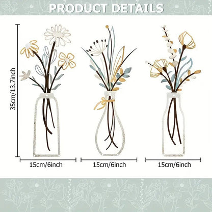 Decorative Floral Metal Wall Vase Homeandso