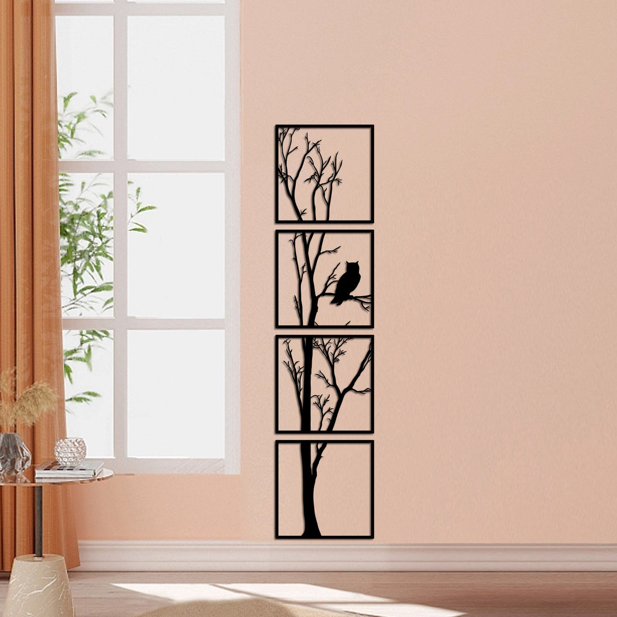 Artistic Tree and Owl Wall Art Homeandso