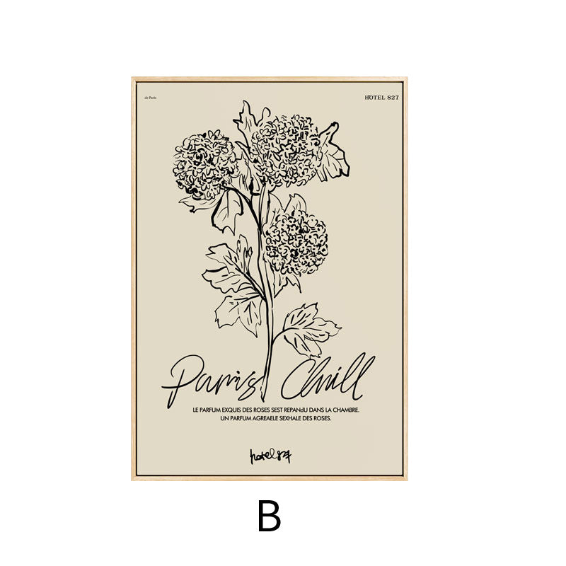 Artistic Floral Line Art Print Homeandso