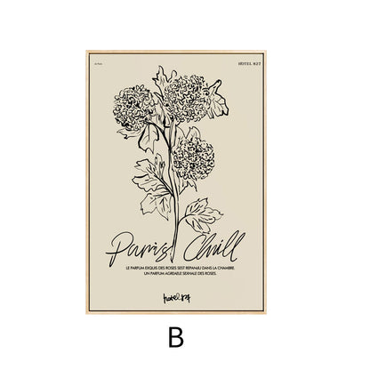 Artistic Floral Line Art Print Homeandso