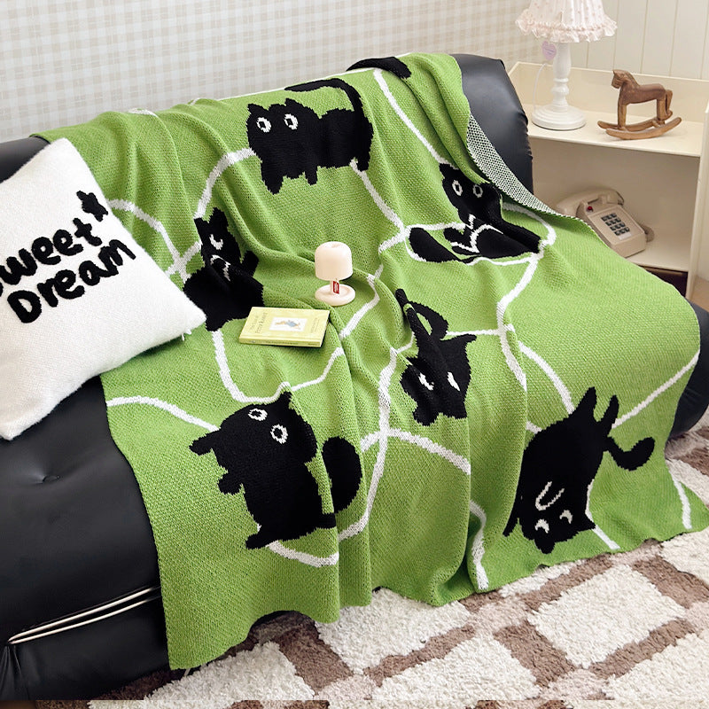 Cat Pattern Decorative Throw Blanket