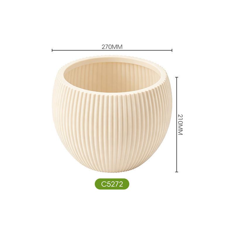 Elegant Textured Round Planter Homeandso