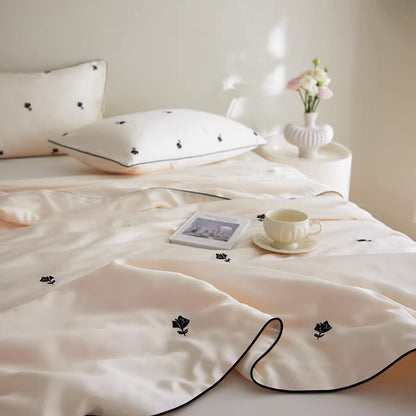 Elegant Embroidered Satin Duvet Cover Set Homeandso