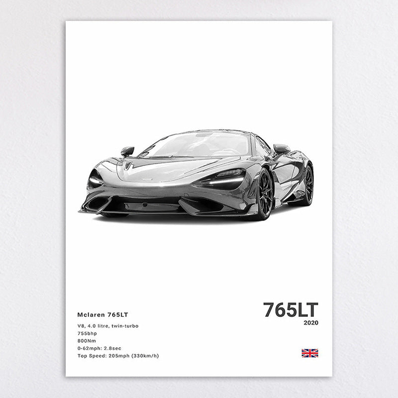Vintage-Inspired Ford Mustang GT500 Art Print Homeandso