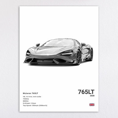 Vintage-Inspired Ford Mustang GT500 Art Print Homeandso