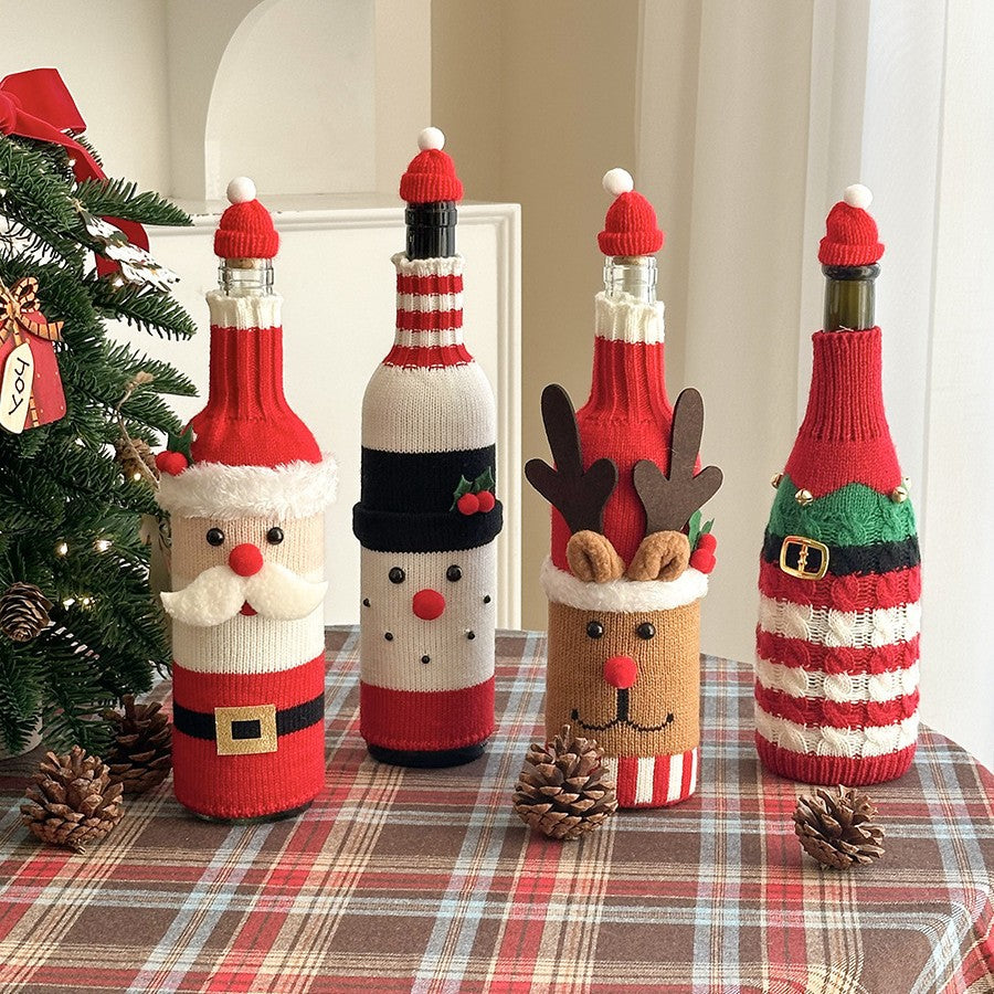 Festive Wine Bottle Cover Set