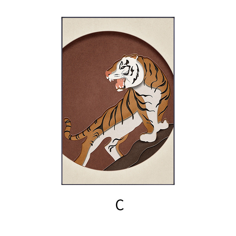 Artistic Tiger-Themed Relief Wall Art Homeandso