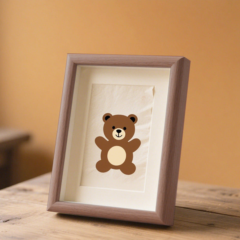 Playful Bear Illustration Picture Frame